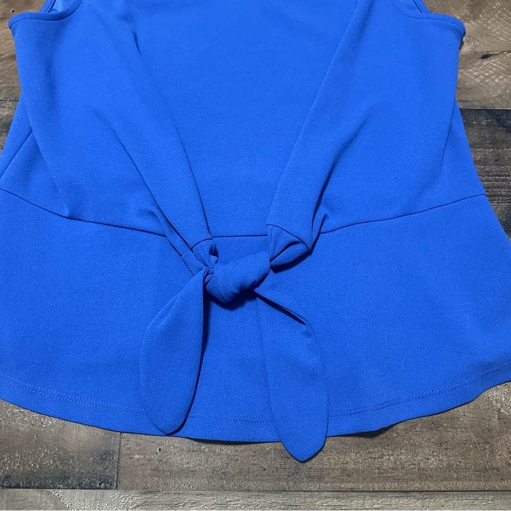 Talbots Blue Tie Front Tank - Picture 3 of 5